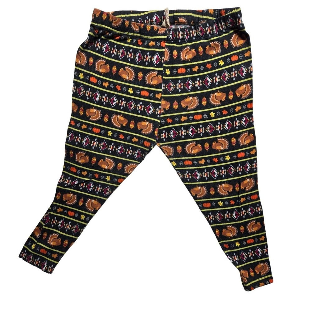 Faded Glory Thanksgiving Turkey‎ Print Leggings Holiday Fall 3X (22W-24W)